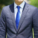 [TIE] ROYAL BLUE MIYAVI 33 MOMME SILK SATIN | GUNNAI TEXTILES| FUJI SAKURA