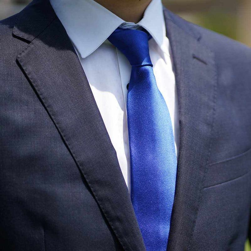 [領帶]領帶皇家藍宮維 33 媽媽絲綢缎子|岡奈紡織
