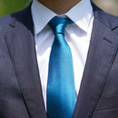 [TIE] TURQUOISE MIYAVI 33 MOMME SILK SATIN | GUNNAI TEXTILES| FUJI SAKURA