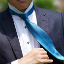 [TIE] TURQUOISE MIYAVI 33 MOMME SILK SATIN | GUNNAI TEXTILES| FUJI SAKURA