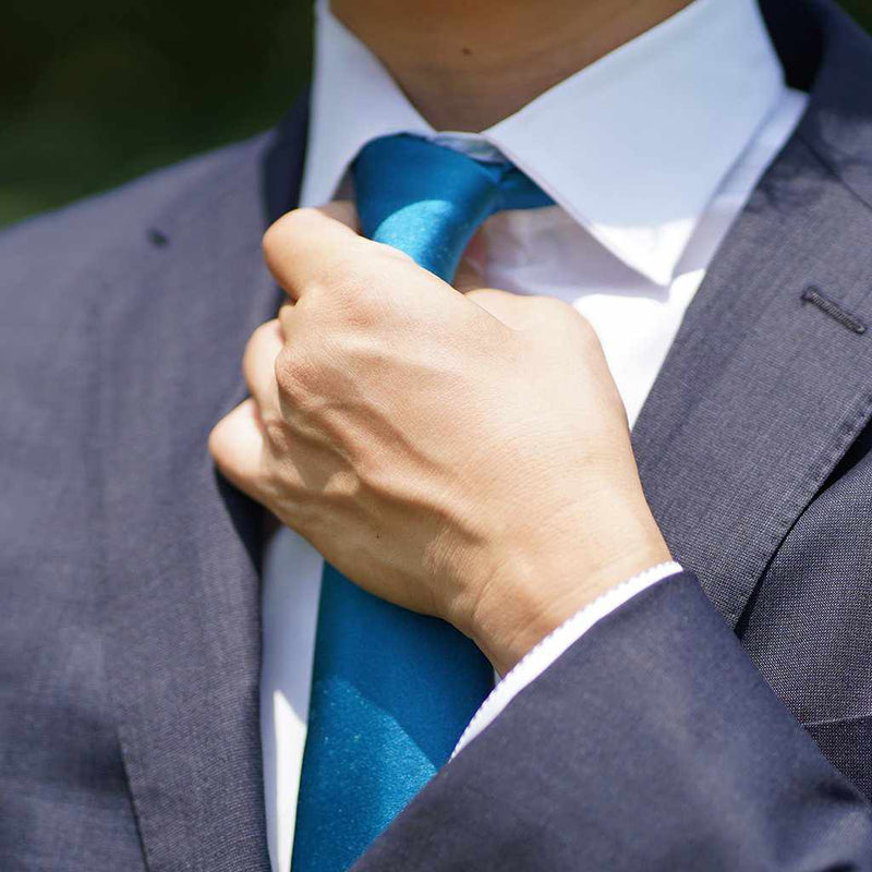 [領帶]領帶綠松石宮維 33 媽媽絲綢缎子|岡奈紡織