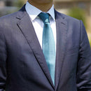 [領帶]淺灰色綠色Miyavi 33 Momme絲綢緞面| Gunnai紡織品|富士櫻花