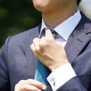 [領帶]淺灰色綠色Miyavi 33 Momme絲綢緞面| Gunnai紡織品|富士櫻花