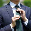 [Tie] Dark Green Miyavi 33 Momme Silk Satin | สิ่งทอ gunnai | ฟูจิซากุระ