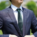 [Tie] Dark Green Miyavi 33 Momme Silk Satin | สิ่งทอ gunnai | ฟูจิซากุระ