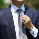 【넥타이】 타이 미디엄 그레이 미야비 33 엄마 실크 새틴 | 군나이 섬유