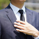 [領帶]黑色Miyavi 33 Momme絲綢緞面| Gunnai紡織品|富士櫻花