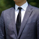 [領帶]黑色Miyavi 33 Momme絲綢緞面| Gunnai紡織品|富士櫻花