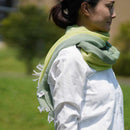 [SCARF] STALL KASANE YOUNG GRASS COLOR (SPRING GREEN × CITRON) | GUNNAI TEXTILES| FUJI SAKURA