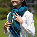 [SCARF] STALL KASANE PEACOCK COLOR (PEACOCK × CHROME GREEN) | GUNNAI TEXTILES| FUJI SAKURA