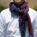 [SCARF] แผงขายองุ่น Kasane (Burgundy × Indigo Navy) | สิ่งทอ gunnai | ฟูจิซากุระ