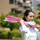 [SCARF] STALL KASANE YUKINOSHITA (SILVER × GRAYISH PINK) | GUNNAI TEXTILES| FUJI SAKURA