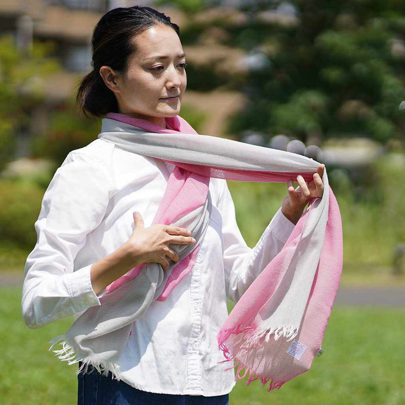 [圍巾]Stall Kasane Yukinoshita（銀色X灰粉色）| Gunnai紡織品