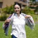 [圍巾] Stall Kasane White Azalea（銀×紫色）| Gunnai紡織品|富士櫻花