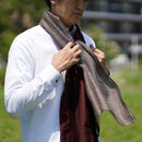 [SCARF] STALL YASURAGI ERIMAKI (RED × SAND BEIGE × WINE × BROWN) | GUNNAI TEXTILES| FUJI SAKURA