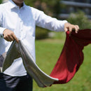 [SCARF] STALL YASURAGI ERIMAKI (RED × SAND BEIGE × WINE × BROWN) | GUNNAI TEXTILES| FUJI SAKURA