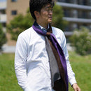 [SCARF] STALL YASURAGI ERIMAKI (GRAY × BROWN × NAVY × PURPLE) | GUNNAI TEXTILES| FUJI SAKURA