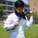 [SCARF] STALL YASURAGI ERIMAKI (GRAY × BROWN × NAVY × PURPLE) | GUNNAI TEXTILES| FUJI SAKURA