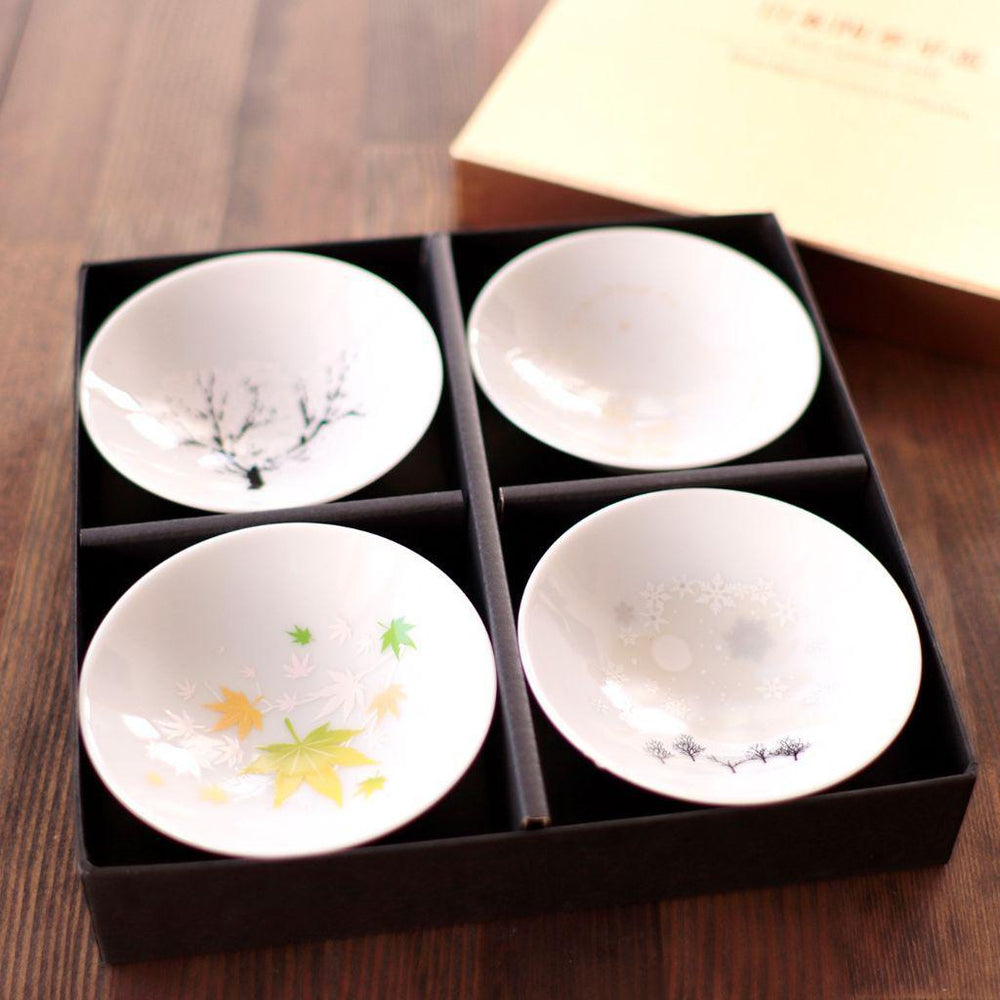 SAKE CUP] SHUN JAPAN FOUR SEASONS MAGIC 4 PIECES | MINO WARES