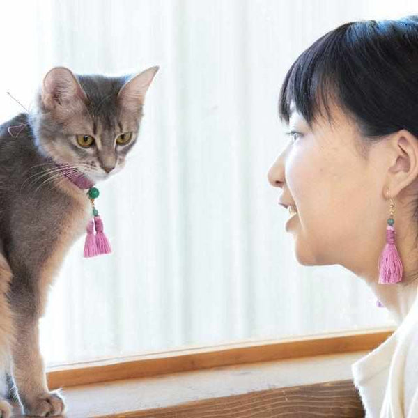 [Pet Supply] Cat Necklace & Earrings Set Heian | 교도통신