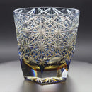 [ROCKS GLASS] WHISKEY GLASS KASANEIROME OGIKU (CHRYSANTHEMUM IN ABUNDANCE) | EDO KIRIKO | KAGAMI CRYSTAL