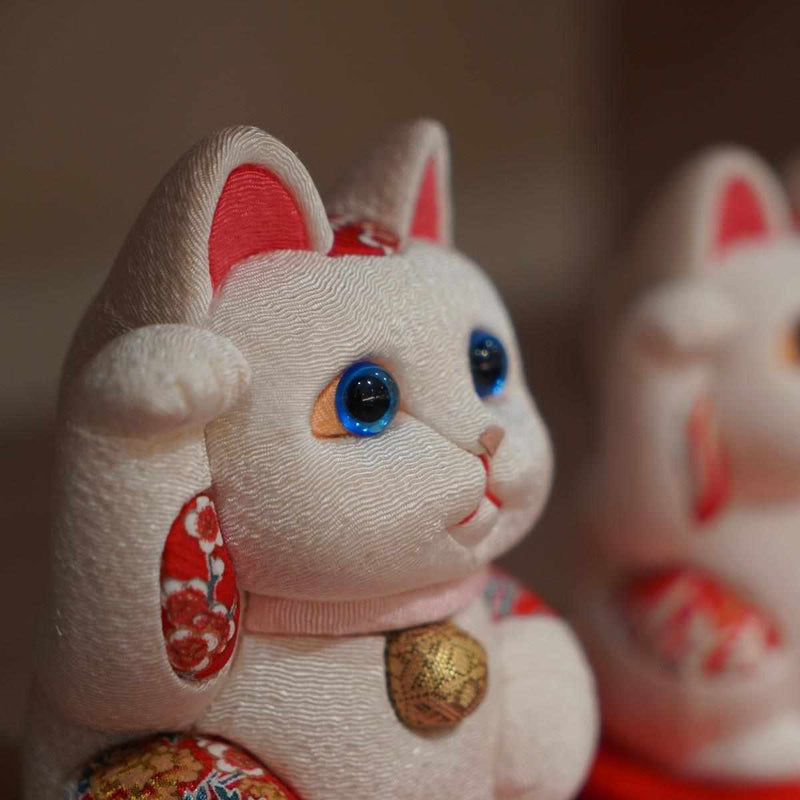 [招手（幸運的）貓] Maneki Neko風水（白色）無辜放鬆| edo藝術娃娃