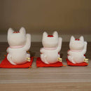 【 손짓 (럭키) 고양이 】 마네키 네코 풍수 (화이트) 무고한 휴식 | 도아트 인형