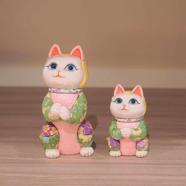 [Beckoning (Lucky) Cat] Maneki Neko ปรารถนาดาว (Krepe Multicolor) | ตุ๊กตาศิลปะเอโดะ