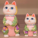 [BECKONING (LUCKY) CAT] MANEKI NEKO, WISH TO THE STAR (CREPE MULTICOLOR) | EDO ART DOLLS | KAKINUMA DOLLS