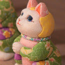[BECKONING (LUCKY) CAT] MANEKI NEKO, WISH TO THE STAR (CREPE MULTICOLOR) | EDO ART DOLLS | KAKINUMA DOLLS