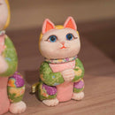 [BECKONING (LUCKY) CAT] MANEKI NEKO, WISH TO THE STAR (CREPE MULTICOLOR) | EDO ART DOLLS | KAKINUMA DOLLS