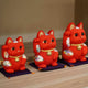 [招手（幸運的）貓] Maneki Neko，風水（紅色）生命力無病|江戶藝術娃娃| kakinuma娃娃