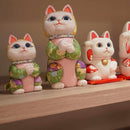 [BECKONING (LUCKY) CAT] MANEKI NEKO, WISH TO THE STAR (CREPE MULTICOLOR) | EDO ART DOLLS | KAKINUMA DOLLS