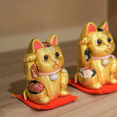 [BECKONING (LUCKY) CAT] MANEKI NEKO, FENG SHUI (GOLD) FORTUNE | EDO ART DOLLS | KAKINUMA DOLLS