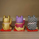 [Beckoning (Lucky) Cat] Maneki Neko, รูปแบบตาหมากรุก | Edo Art Dolls | ตุ๊กตา Kakinuma