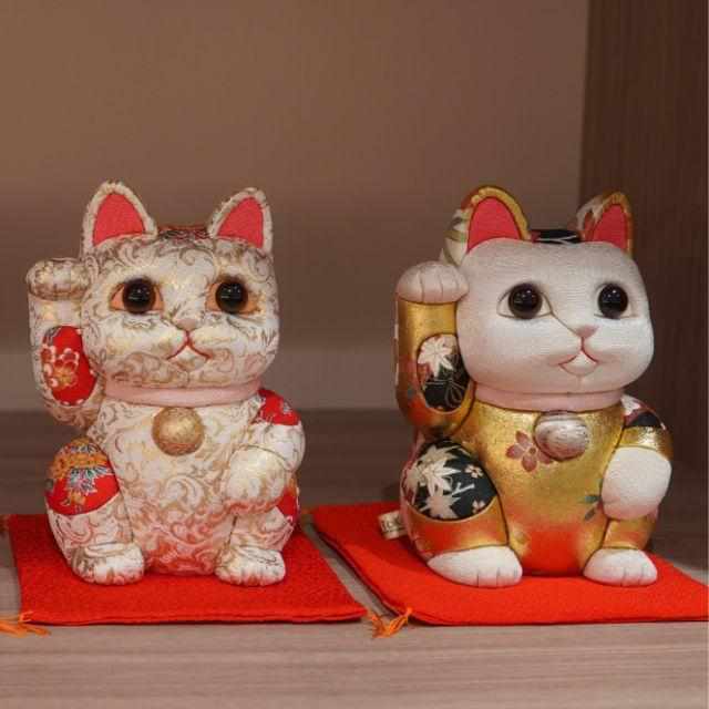[Beckoning (Lucky) Cat] Maneki Neko (ใหญ่พิเศษ) ทองคำ | Edo Art Dolls | ตุ๊กตา Kakinuma