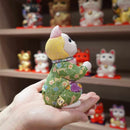 [BECKONING (LUCKY) CAT] MANEKI NEKO, WISH TO THE STAR (CREPE MULTICOLOR) | EDO ART DOLLS | KAKINUMA DOLLS