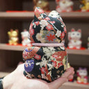 [BECKONING (LUCKY) CAT] MANEKI NEKO (EXTRA LARGE) YUZEN BLACK | EDO ART DOLLS | KAKINUMA DOLLS