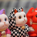 [Beckoning (Lucky) Cat] Maneki Neko, รูปแบบตาหมากรุก | Edo Art Dolls | ตุ๊กตา Kakinuma