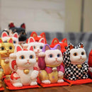[Beckoning (Lucky) Cat] Maneki Neko, รูปแบบตาหมากรุก | Edo Art Dolls | ตุ๊กตา Kakinuma