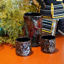 [SAKE BOTTLE & CUP SET] KOKEMUSU "MOSSY" WOODEN SAKE SET 3-PIECES | WAJIMA LACQUERWARE