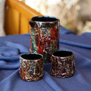 [SAKE BOTTLE & CUP SET] KOKEMUSU "MOSSY" WOODEN SAKE SET 3-PIECES | WAJIMA LACQUERWARE