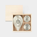 [SAKE BOTTLE] KATAKUCHI-LARGE & GUINOMI 2 PIECES (WITH PAULOWNIA BOX) | TAKAOKA BRONZE CASTING