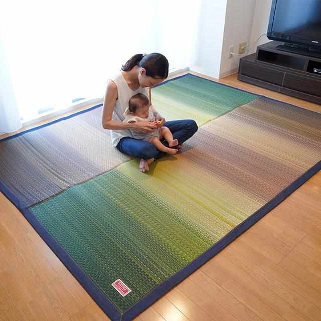 [Tatami] Rush Rug Denim F Joy Green (S: 191 x 191 cm, L: 191 x 250 cm) | Ikehiko | ทาทามิ