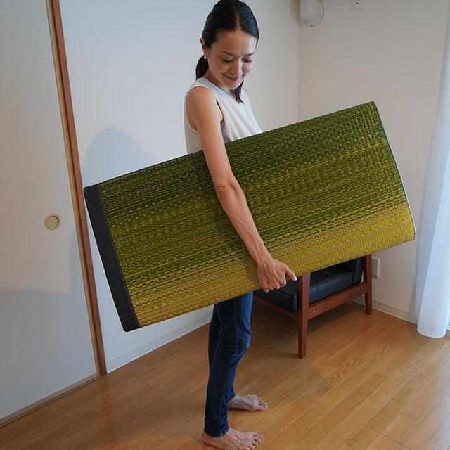 [Tatami] Rush Rug Denim F Joy Green (รูปไข่: 190 x 210 ซม.) | Ikehiko | ทาทามิ