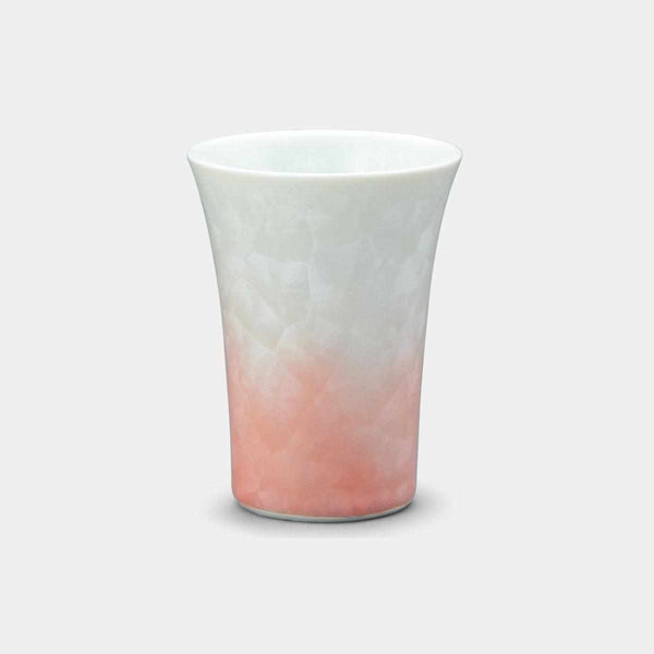 [แก้ว (ถ้วย)] ดอกไม้คริสตัล (สีแดงบนพื้นหลังสีขาว) ถ้วยฟรี | Touan | สินค้า Kyoto-Kiyomizu