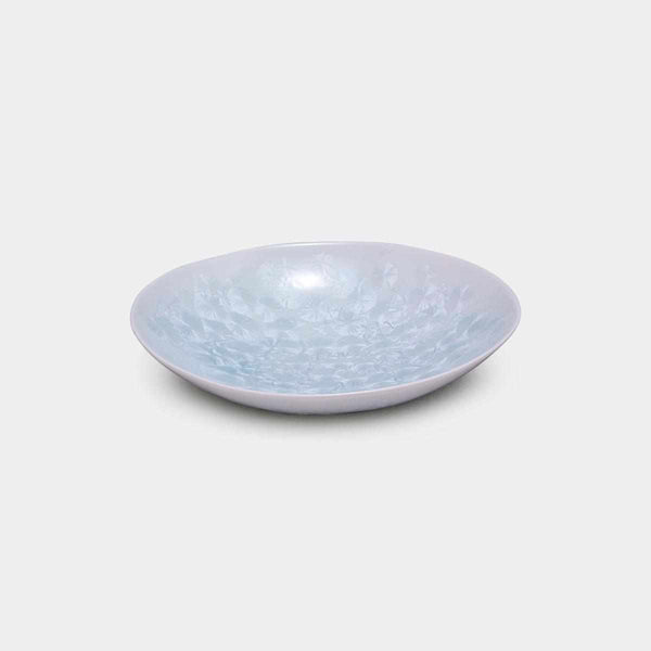 【그릇】 플라워 크리스탈(화이트) 타원형 그릇 | 교토기요미즈 상품