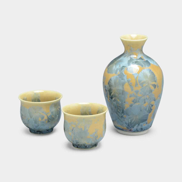 [清酒瓶]花液（炭藍）緣飾品（3件式）|京都 - 凱伊米茲