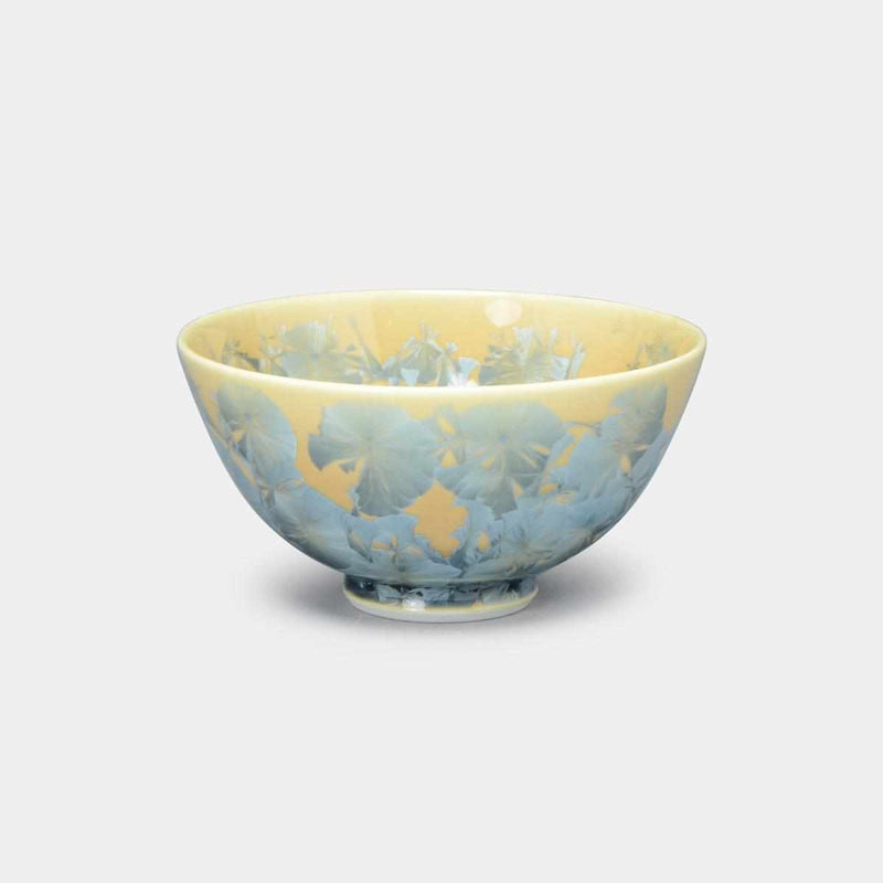 【飯碗】花水晶（灰藍色）碗|京都清水瓷