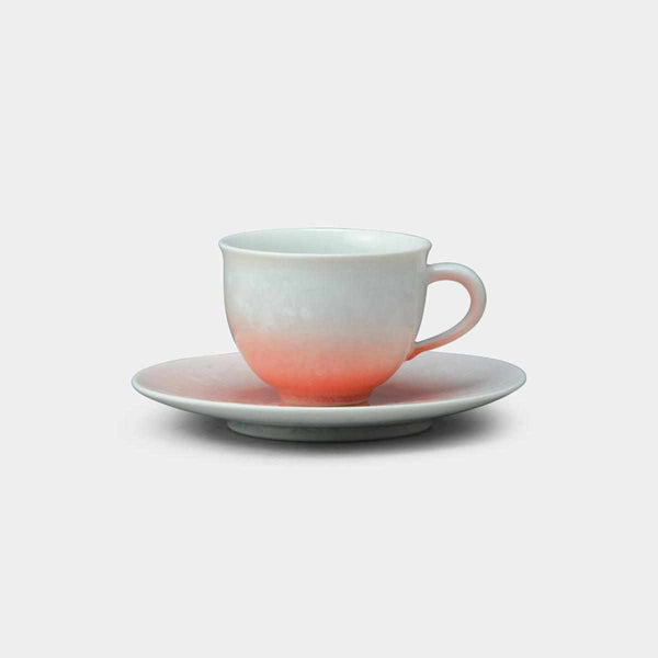 [杯子（杯）]花水晶（紅色在白色背景上）咖啡杯|京都 - 凱伊米茲